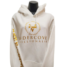 Load image into Gallery viewer, VUM Glitter Gold White Pullover Hoodie w/Kangaroo Pockets (GW)
