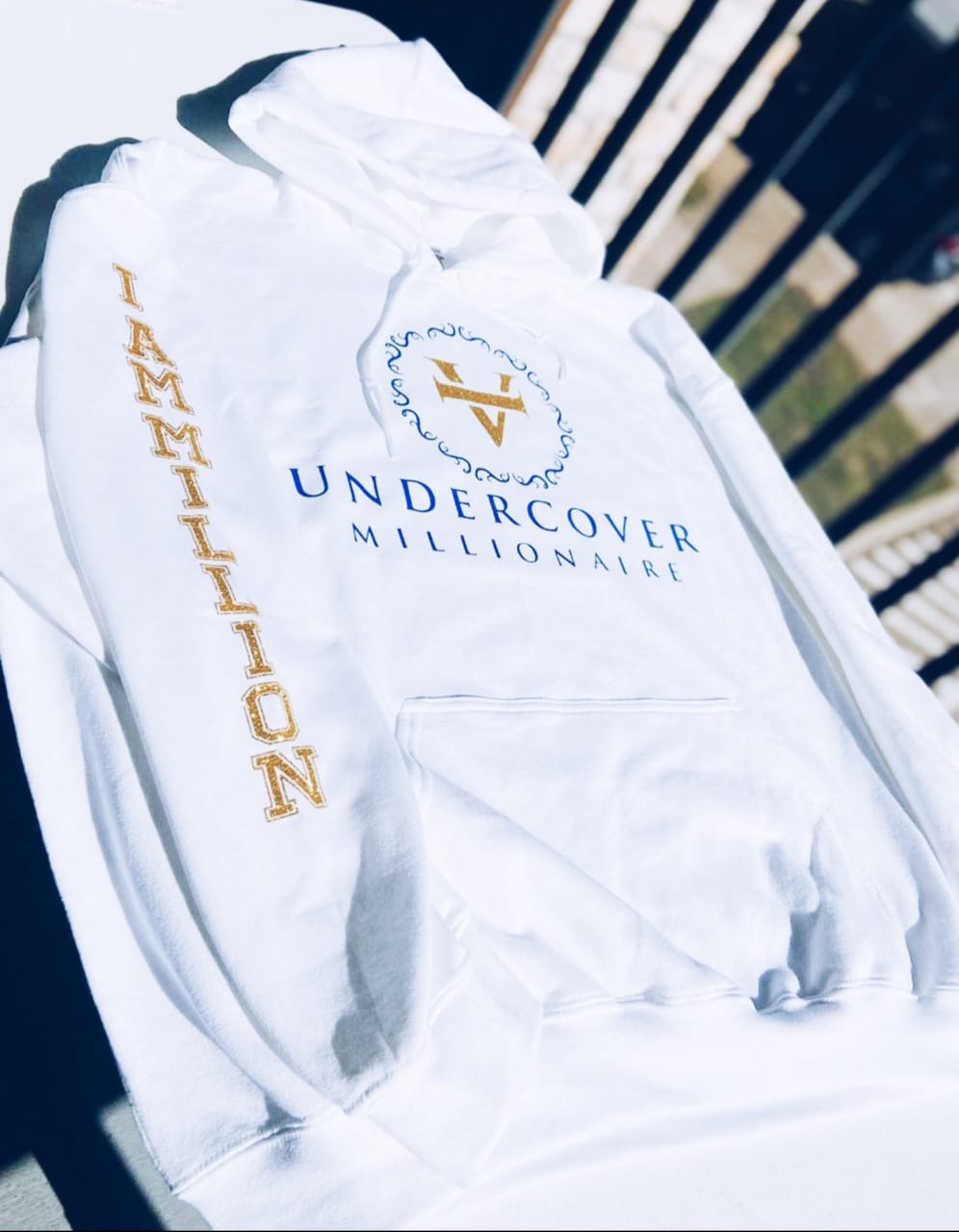 VUM White Pullover Hoodie w/Kangaroo Pockets (GGB)